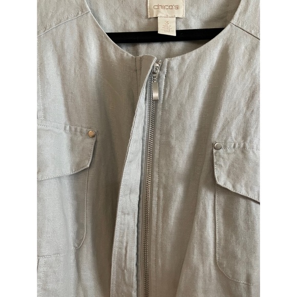 Chico's Foiled Linen Shine Jacket Size 3. - Picture 5 of 6